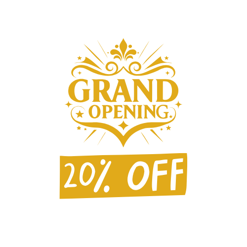20% off - grand opening